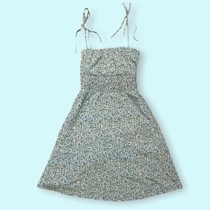 Romwe Floral Tie Shoulder Dress